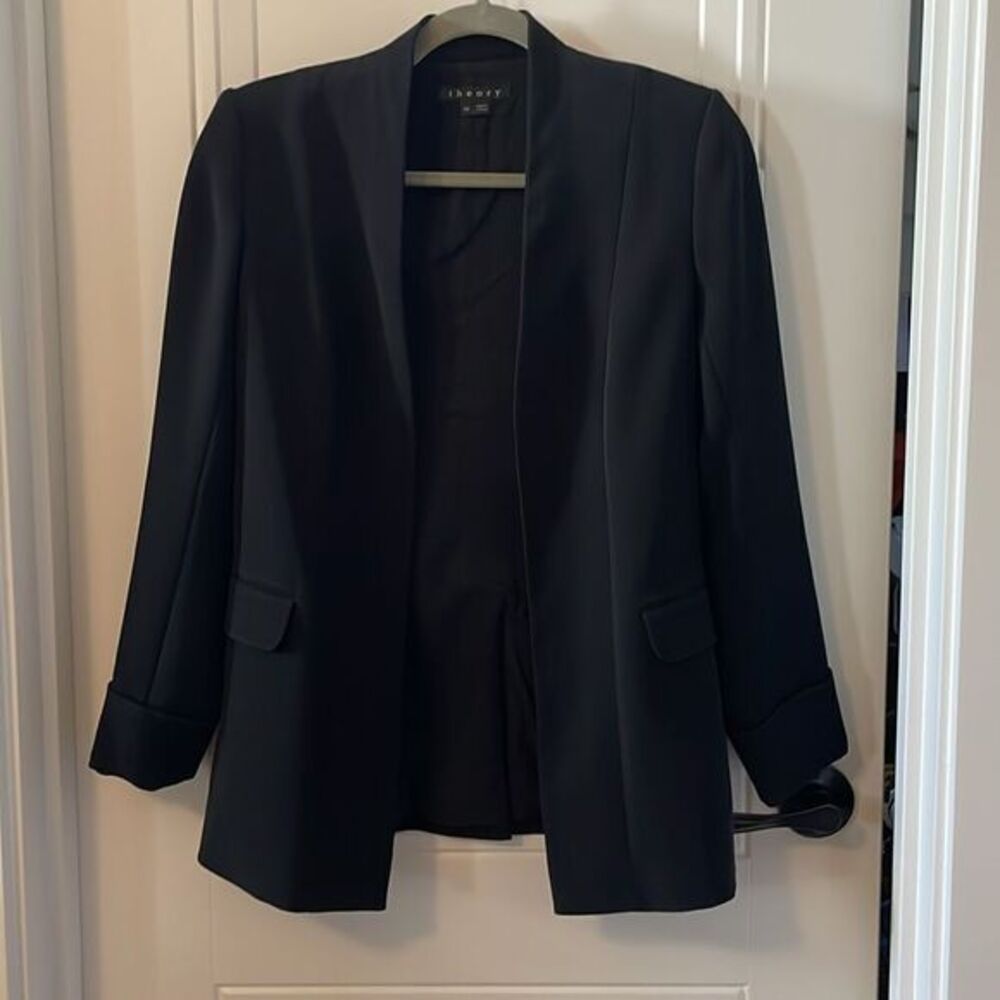 Theory Black Crepe Tivona Jacket
